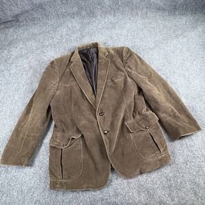 VTG 70s 80s Sears Corduroy Blazer Men 40R Brown Distressed Grunge Dark Academia